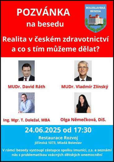 Pozvánka na besedu Realita v českém zdravotnictví