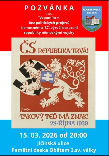 Vzpomínka na obsazení německými okupačními vojsky