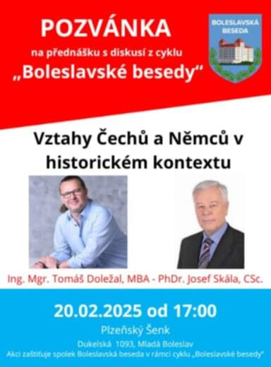 Pozvánka na besedu s Tomášem Doležalem a Josefem Skálou